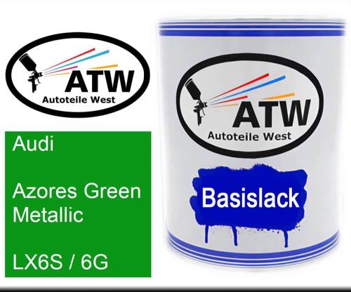 Audi, Azores Green Metallic, LX6S / 6G: 1L Lackdose, von ATW Autoteile West.